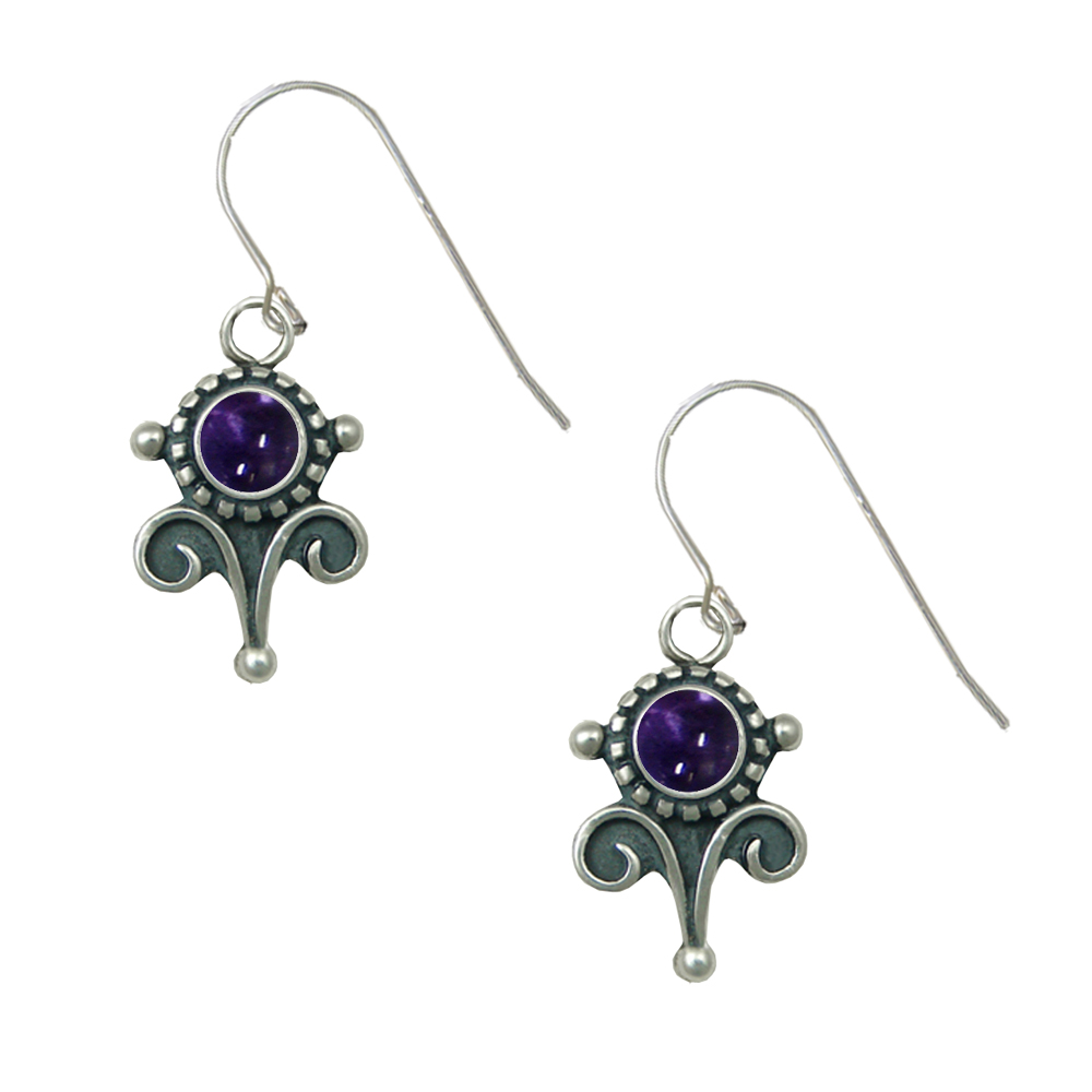 Sterling Silver Petite Iolite Gemstone Drop Dangle Earrings